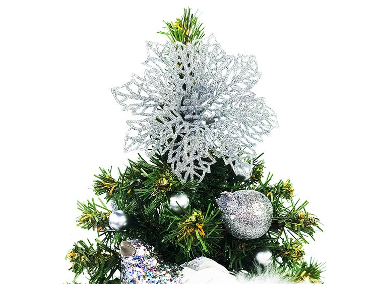 Geschmückter künstlicher Weihnachtsbaum mit 16 Ornamenten TINY 3 im Topf 25 cm