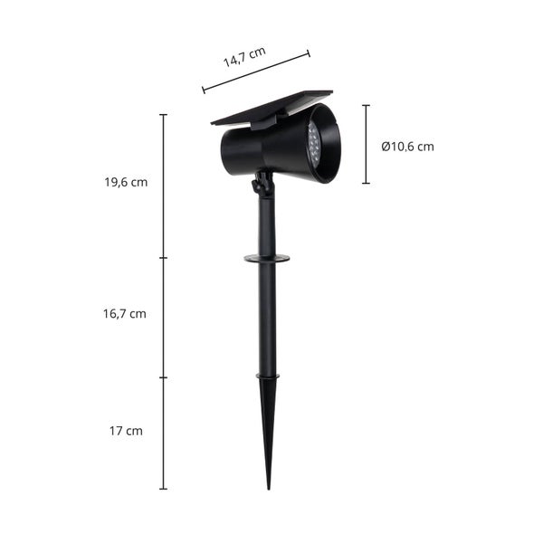 PRIOS LED Solarleuchten Birko (spritzwassergeschützt (Modern) in Schwarz (1 flammig, ) - Solarlampe Solarleuchte Garten