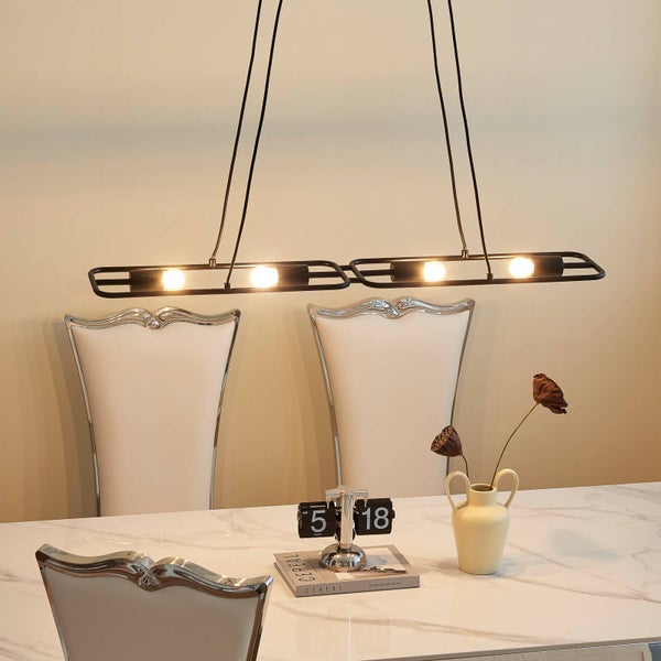 Lucande Pendelleuchte Tornike (Design, Modern) in Schwarz aus Metall (4 flammig E27) - Design-Hängeleuchte Esstischlampe Hängelampe Hängeleuchte Wohnzimmerleuchte