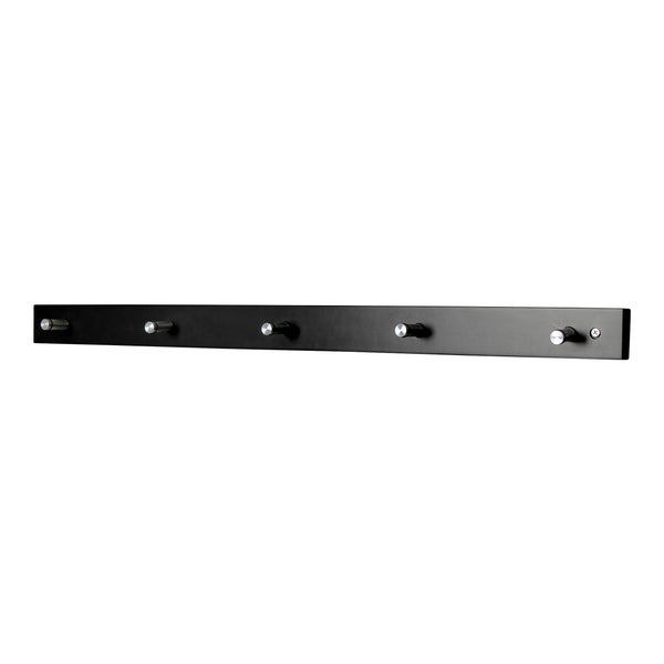 Paige Wandgarderobe mit 5 Haken, schwarz, Stahl. 5 X 70 X 2 cm