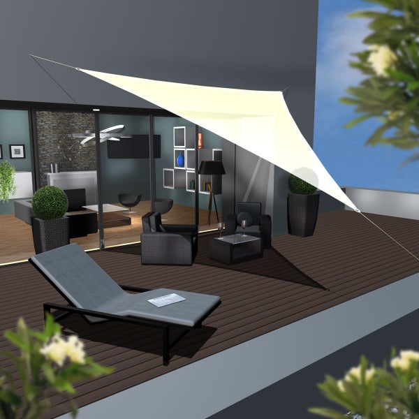 AMANKA UV Sonnensegel - 5x5x5 m HDPE Dreieck - Sonnenschutz Plane Überdachung Balkon Garten Beige