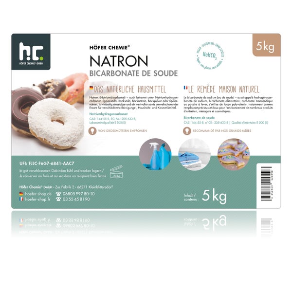 Höfer Chemie Natron Bicarbonate de Soude, 5 kg Packung