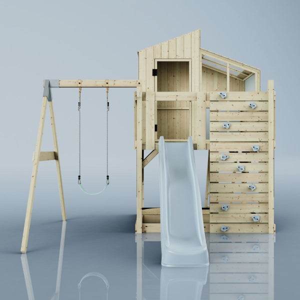 OutdoorToys Spielturm Lotta aus Holz in Blau Kinderschaukel
