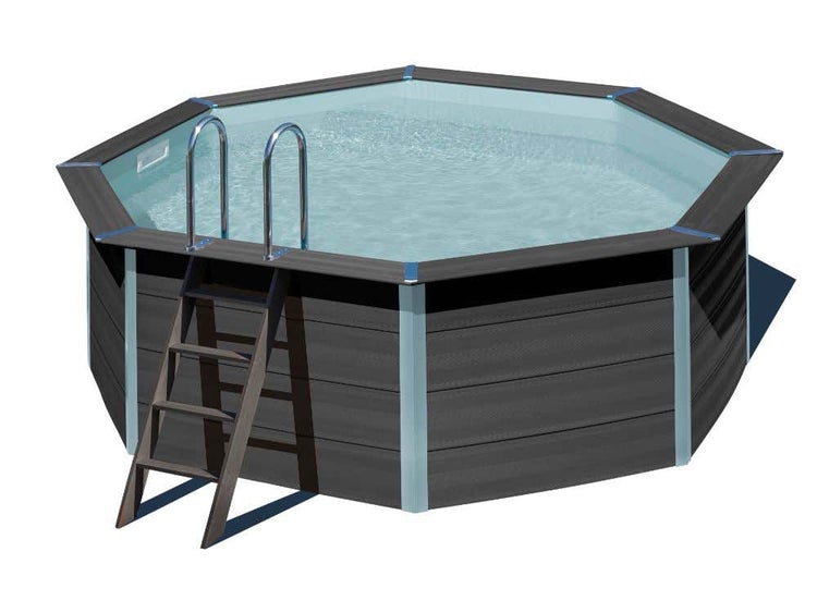 Gre Pools WPC Pool Santorin Pool aus Holz/Kunststoff in Grau