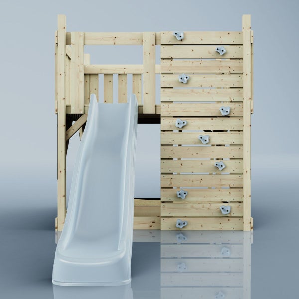 Spielturm mit Rutsche und Kletterwand