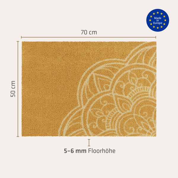 Akzente Feel Badematte mit Motiv in Gelb Fußmatte 50 x 70 cm, rutschfest, saugfähig