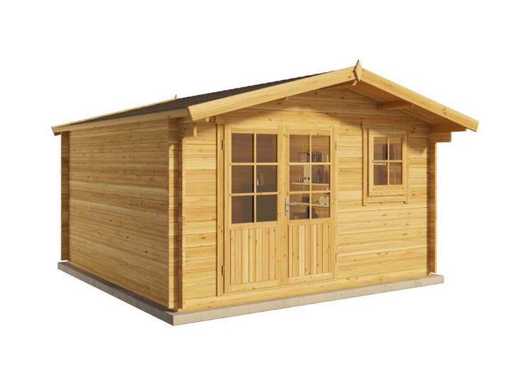 Alpholz Gartenhaus Holz und Gerätehaus Roger-34 Imprägniert aus Holz Gartenhaus mit 34 mm Wandstärke Gartenhütte Geräteschuppen Satteldach