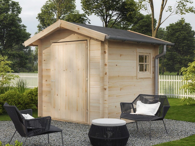 Alpholz Gerätehaus Mats Gerätehaus aus Holz, Geräteschrank mit 28 mm Wandstärke Gartenhaus, Naturbelassen