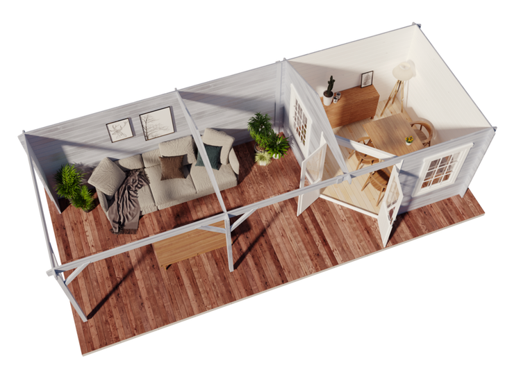 Alpholz Gartenhaus Mississippi-40 aus Massiv-holz, Gerätehaus mit 40 mm Wandstärke, Garten Holzhaus inklusive Montagematerial, Geräteschuppen Größe: 795 x 302 cm