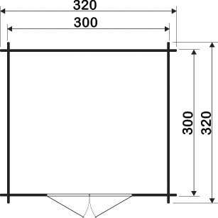 Alpholz Gartenhaus Aktiva Gartenhaus aus Holz in Pinie, Holzhaus mit 40 mm Wandstärke, Blockbohlenhaus mit Montagematerial imprägniert 3,2x3,2m