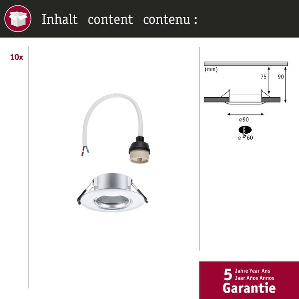 Paulmann LED Einbauleuchte Nova Set mit 505 Lumen und 4000 Kelvin inklusive Verpackung