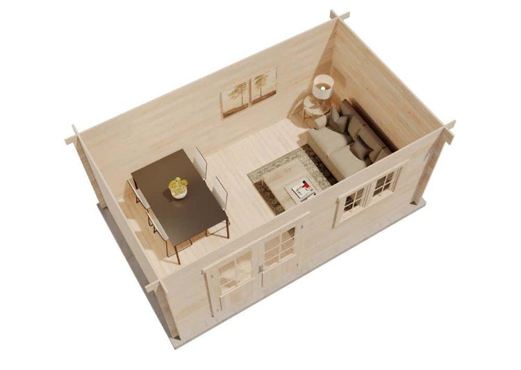 Alpholz Gartenhaus Spree-28 A aus Massiv-holz, Gerätehaus mit 28 mm Wandstärke, Garten Holzhaus inklusive Montagematerial, Geräteschuppen Größe: 500 x 300 cm, Pultdach