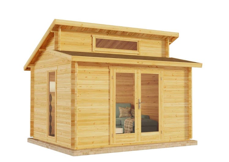 Alpholz Gartenhaus Lausitz Petite aus Holz in braun Holzhaus Wandstärke: 28 mm Blockbohlenhaus