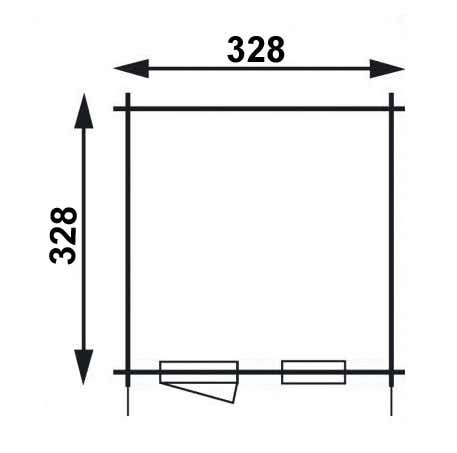 Alpholz Schwedenhaus-28 Gartenhaus aus Holz Holzhaus mit 28 mm Wandstärke, Blockbohlenhaus mit Montagematerial imprägniert 3,3x3,3m