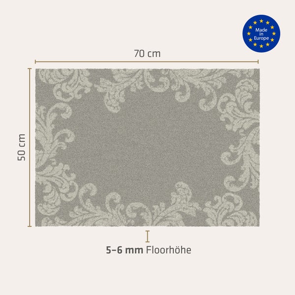 Akzente Feel Badematte mit Motiv in Grau Fußmatte 50 x 70 cm, rutschfest, saugfähig