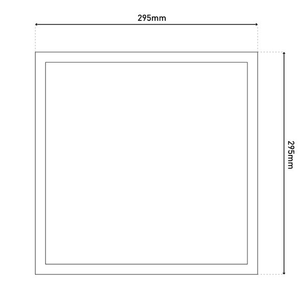 Quadratische Abdeckung mit den Maßen 295 mm