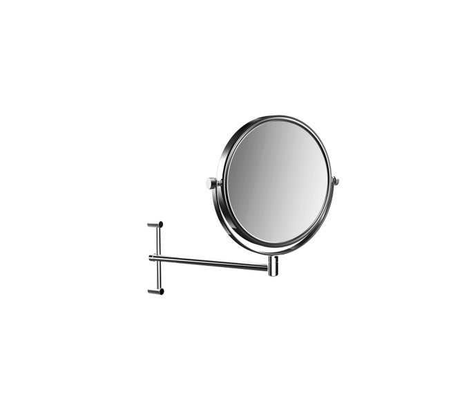 Calmwaters Rasierspiegel/Kosmetikspiegel Wandspiegel, 3/1-fach Vergrößerung, chrom, rund, zweiseitig, 201 mm Ø, Kristallglas, Metallhalterung, höhenverstellbar, 360° drehbar, 80BS6245