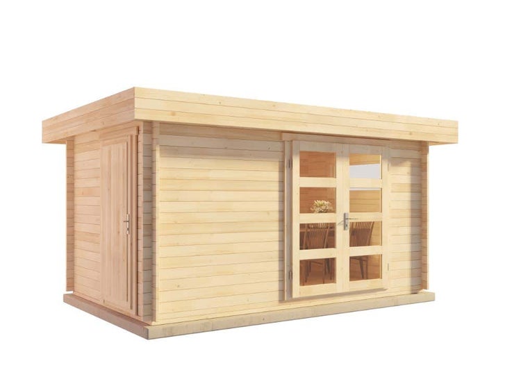Alpholz 2-Raum Gartenhaus Kampen aus Holz Gartenhütte Wandstärke: 40 mm Geräteschuppen