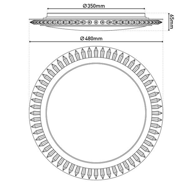 Runde Deckenleuchte mit dekorativen Kristallelementen