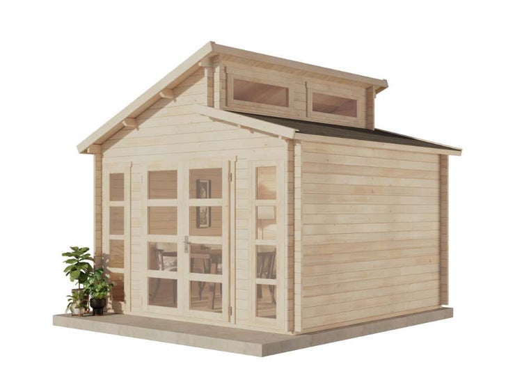 Alpholz Gartenhaus Vinea aus Massiv-Holz, Gerätehaus mit 40 mm Wandstärke, Garten Holzhaus inklusive Montagematerial, Geräteschuppen Größe: 350 x 350 cm, Doppel-Pultdach
