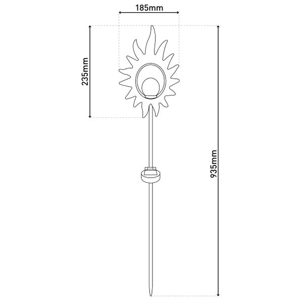 Solarleuchte in Form einer Sonne für den Garten