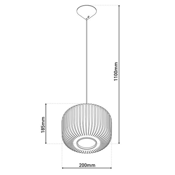 Drei Pendelleuchten mit Lampenschirmen aus Glas und Metall