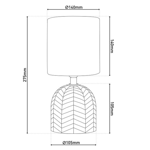 Maße der Tischleuchte