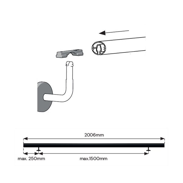 PRESTIO – Wandhandlauf-Set + Stützen - Farbe Karako Grau Typ RAL 9006