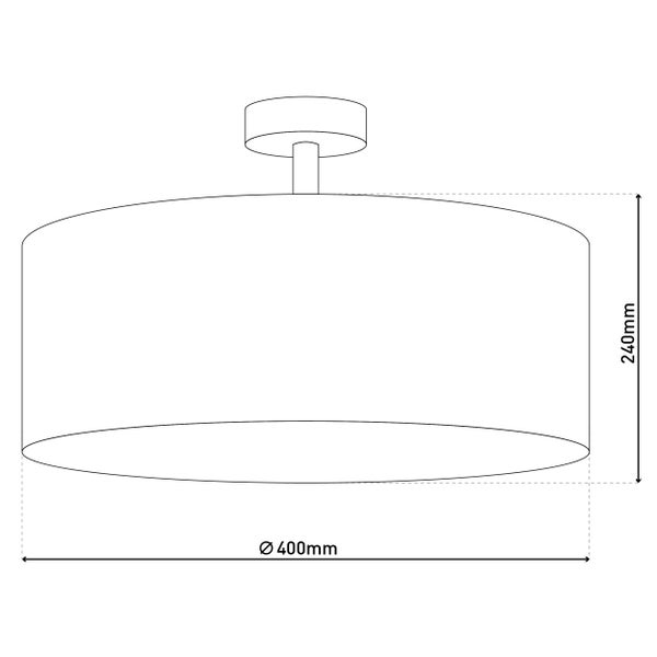 Technische Zeichnung einer Deckenleuchte mit den Maßen 400 mm Durchmesser und 240 mm Höhe.