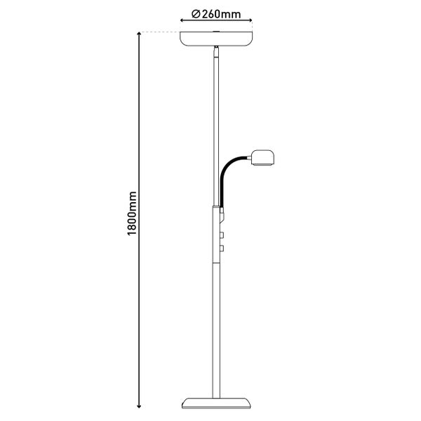 Stehlampe mit LED Leselampe und Dimmfunktion