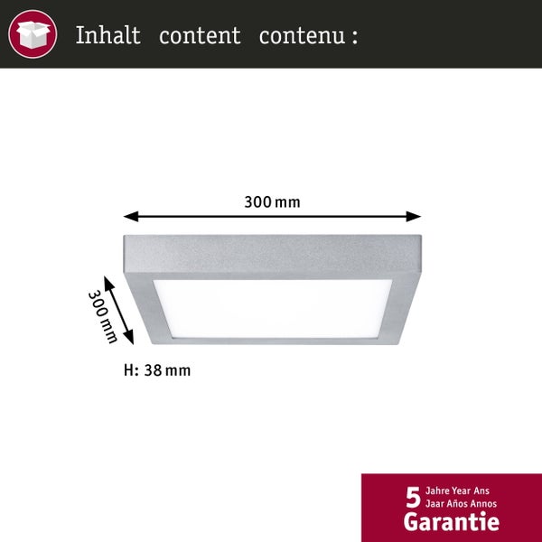 Set mit 6 dimmbaren LED Einbaustrahlern 18 Watt mit technischer Zeichnung und 5 Jahren Garantie