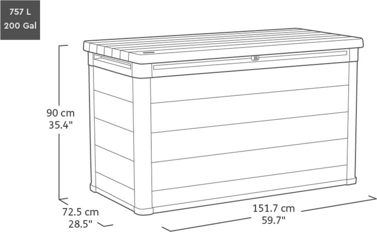 Keter Walnut Aufbewahrungsbox - 757L - 151,7x72,5x90cm - Dunkelbraun