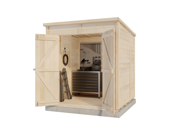 Storehaus Gerätehaus Sepp Gerätehaus aus Holz, Geräteschrank mit 12 mm Wandstärke Gartenhaus, Naturbelassen 1,9x2m