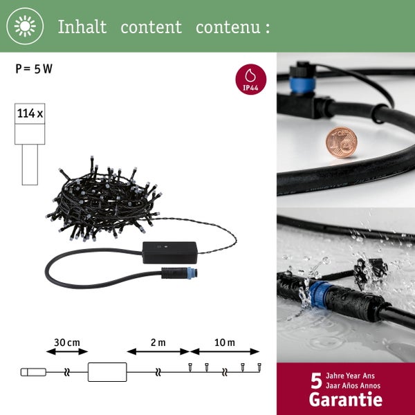 Technische Zeichnung einer LED-Spiegelleuchte mit den Maßen 585 Millimeter Länge, 190 Millimeter Ausladung und 46 Millimeter Höhe, 12,5 Watt.