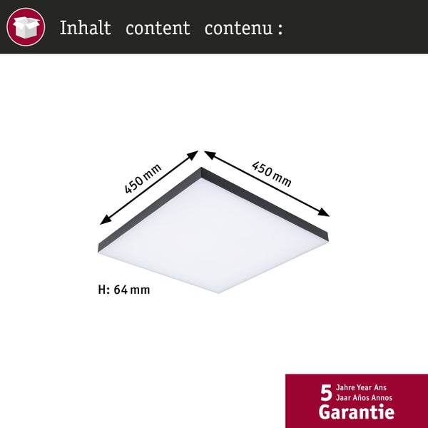 Quadratische Deckenleuchte mit Rahmen an der Decke montiert