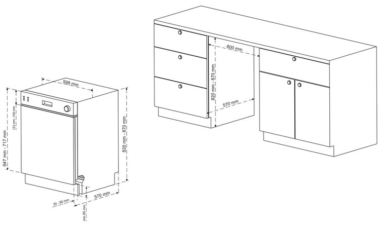 Telefunken Geschirrspüler teilintegriert Einbauspülmaschine 60cm 12 Gedecke 9 Programme AquaStop G-ET-6014-C-I