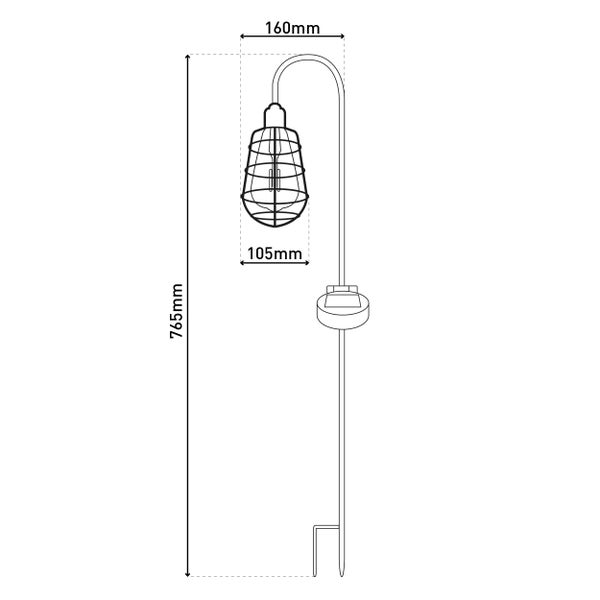Zwei Solarleuchten für den Garten mit Käfiglampenschirm