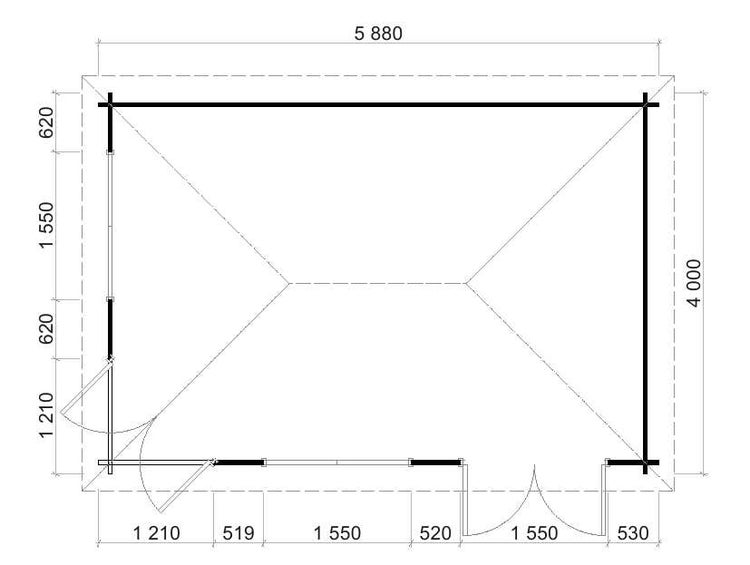 FinnTherm 5-Eck Saunahaus Julia-40 ISO Gartensauna 3 Sitzbänke aus Holz, Sauna mit 40 mm Wandstärke, Außensauna mit Montagematerial, Naturbelassen 1,9x1,9m