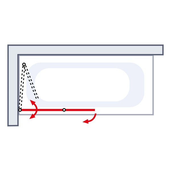 Badewannenaufsatz Schwenkmechanismus Darstellung