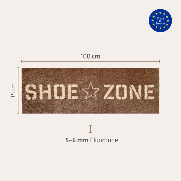 Akzente Feel Badematte mit Motiv in Braun Fußmatte 35 x 100 cm, rutschfest, saugfähig