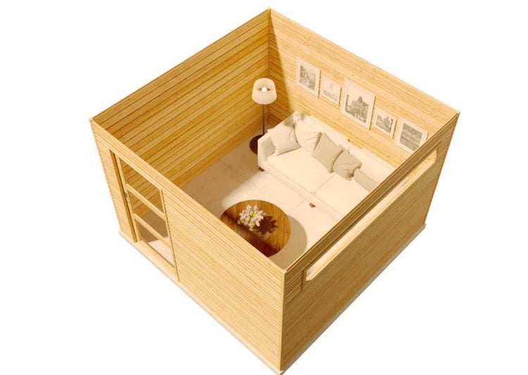 Alpholz Gerätehaus QBS (optional mit Schleppdach Gartenhaus aus Holz in Grün, Holzhaus mit 28 mm Wandstärke, Blockbohlenhaus mit Montagematerial imprägniert 3x3m