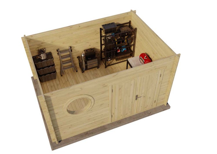 Alpholz Gartenhaus Maria-Rondo aus Massiv-holz, Gerätehaus mit 44 mm Wandstärke, Garten Holzhaus inklusive Montagematerial, Geräteschuppen Größe: 400 x 300 cm, Pultdach
