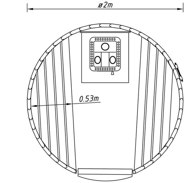 FinnTherm Saunatonne Lucas Saunatonne 2 Sitzbänke aus Holz Gartensauna mit 40 mm Wandstärke, Saunakabine mit Montagematerial