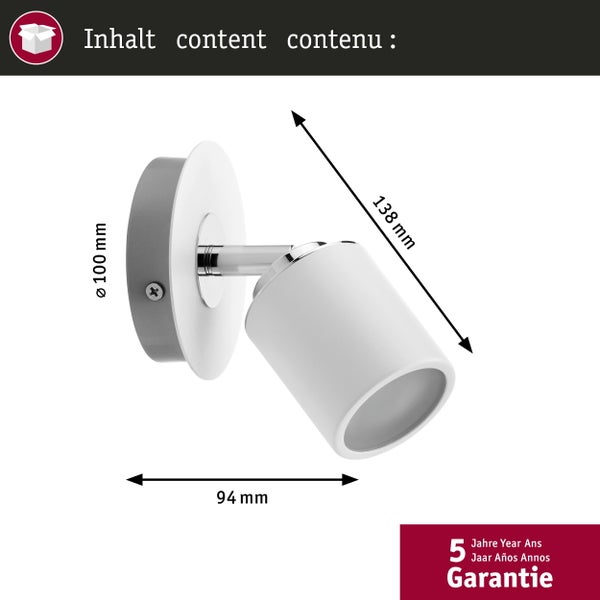 Paulmann LED Einbaustrahler Set zehnnteilig mit 550 Lumen warmweiß und dreistufiger Dimmfunktion inklusive Verpackung