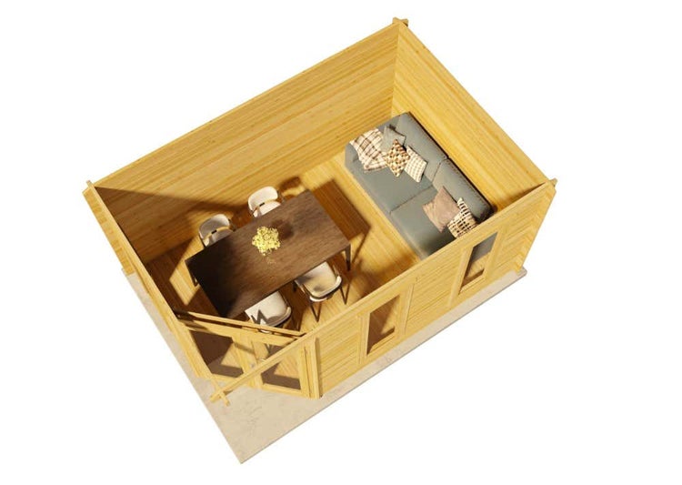 Alpholz 5-Eck Gartenhaus Modell Lido-40 aus Holz Holzhaus, 40 mm Wandstärke, Blockbohlenhaus - Mit Schutz-Imprägnierung