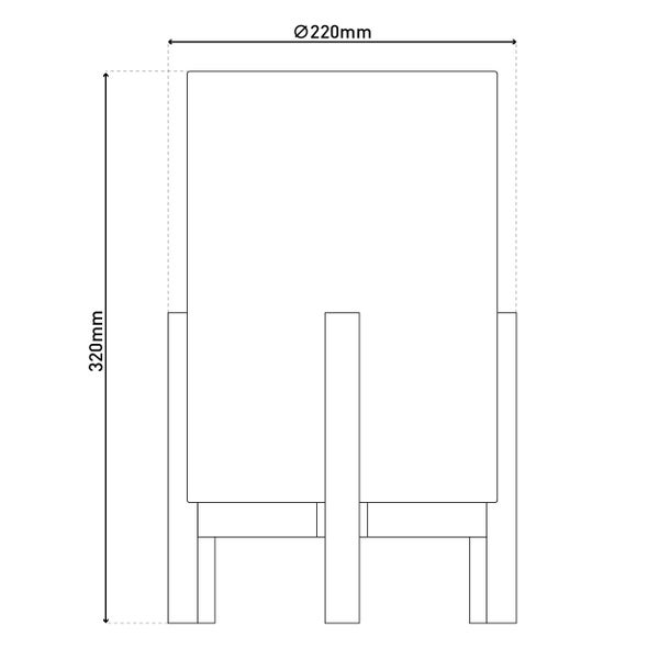 Abbildung einer Pflanzsäule mit den Maßen 320 mm Höhe und 220 mm Durchmesser