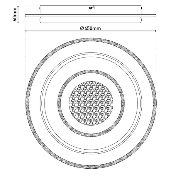 Runde Deckenleuchte mit farbiger Mitte
