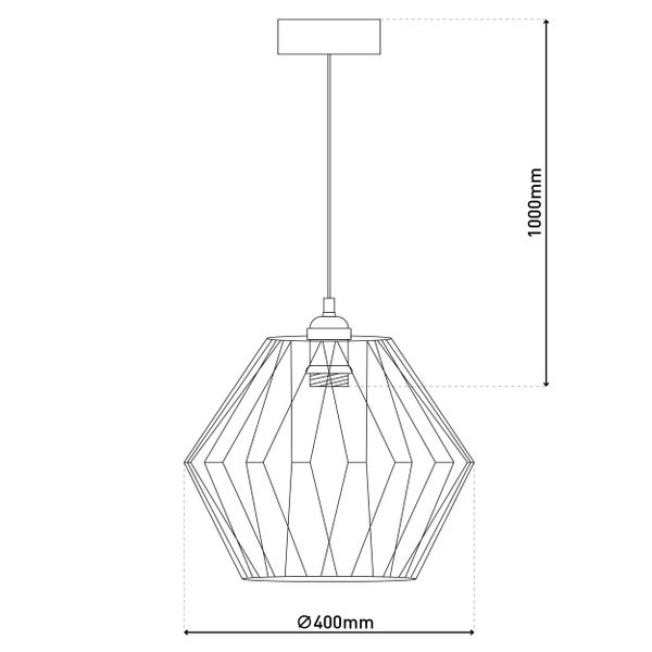 Pendelleuchte mit geometrischem Lampenschirm