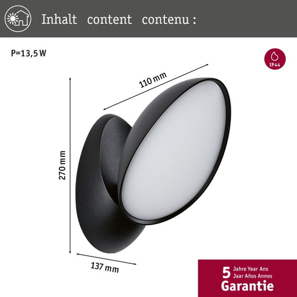 Informationen zur Entsorgung und Recycling Kennzeichnungen inklusive FSC Zertifikat und Barcode für Paulmann Licht Produkt.