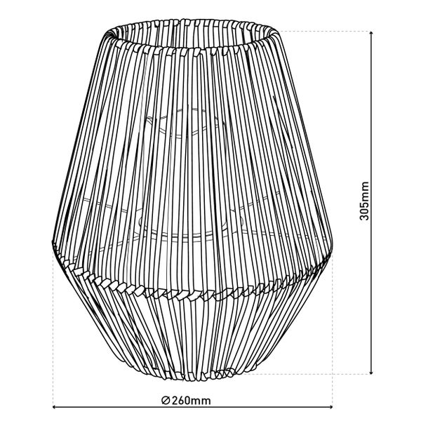 Technische Zeichnung einer Pendelleuchte mit den Maßen 260 mm Durchmesser und 305 mm Höhe